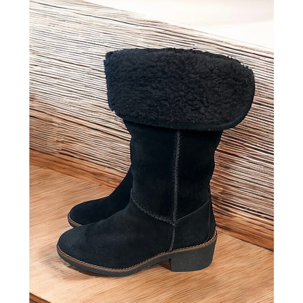 Coach FG1011 Turnlock Suede & Shearling Boot Size 6.5B